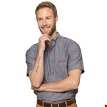 Gloweave Icon Chambray SS Shirt - charcoal
